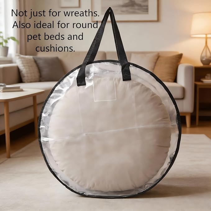 4 Pack Clear Christmas Wreath Storage Bags 24 Inch - Image 4