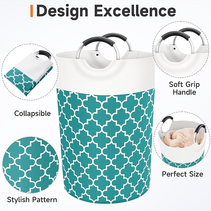 Large Laundry Basket Laundry Hamper Bag Washing Bin Clothes Bag Collapsible Tall - Image 3