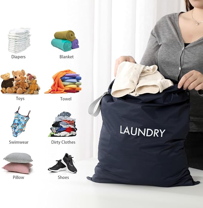 WiseBoy 2 Pack Laundry Bags, Travel Laundry Bag - Image 3