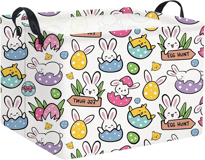 HIYAGON Rectangular Easter Gift Basket Kids Storage Organizer Bins Bedroom by HIYAGON