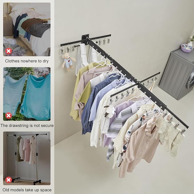 BESy Wall Mounted Clothes Drying Rack - Image 7