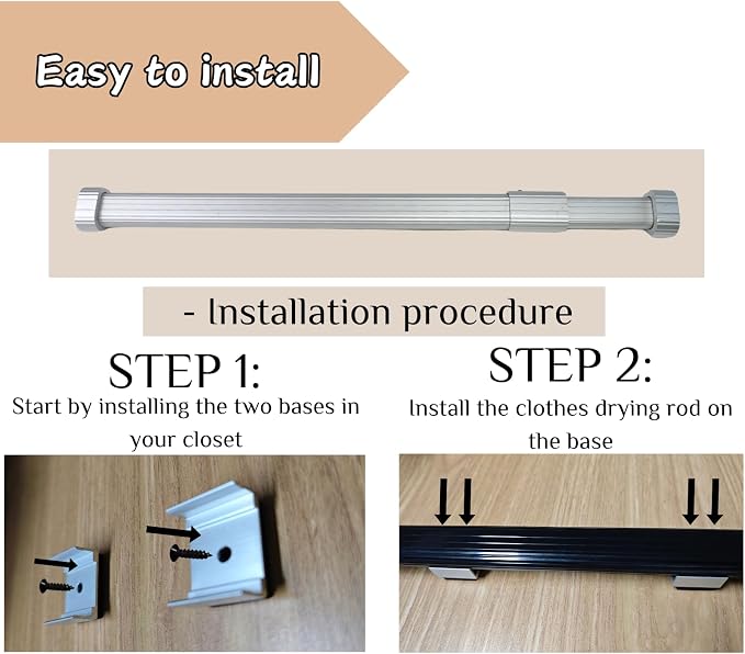 Beyeutao Silver Closet Rod Pull Out Rod - Image 6