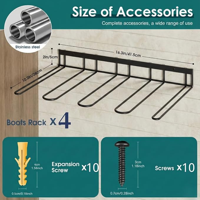Wall Mount Boot Rack Metal Wader Hangers - Image 4