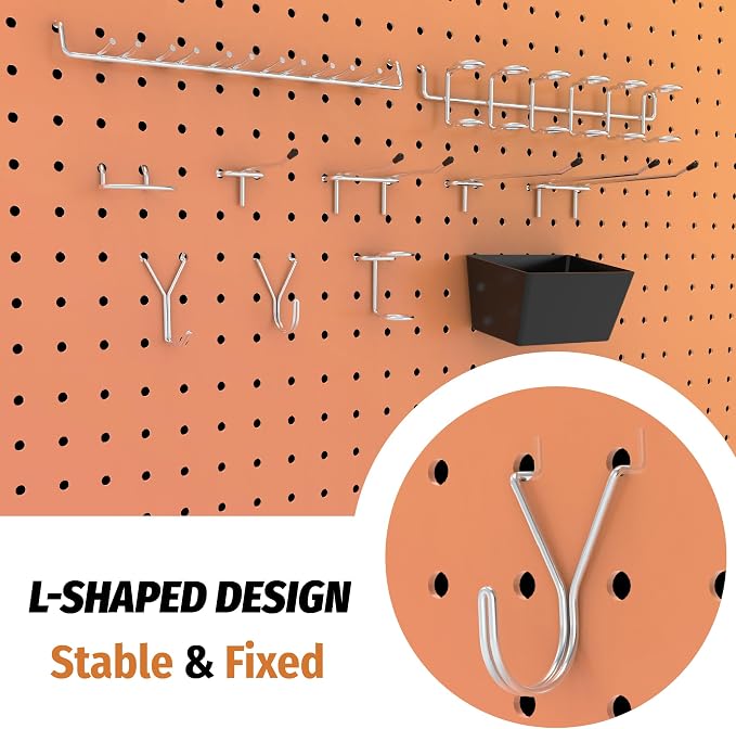 HUHOLE 86 Piece Pegboard Hooks Assortment Kit - Image 4
