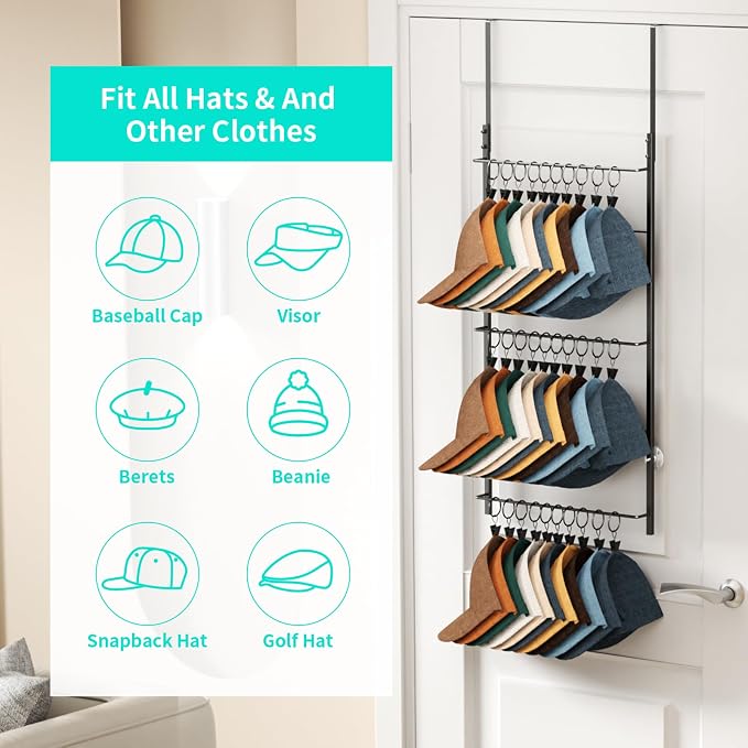 HapiRm Over Door Hat Rack - Image 2