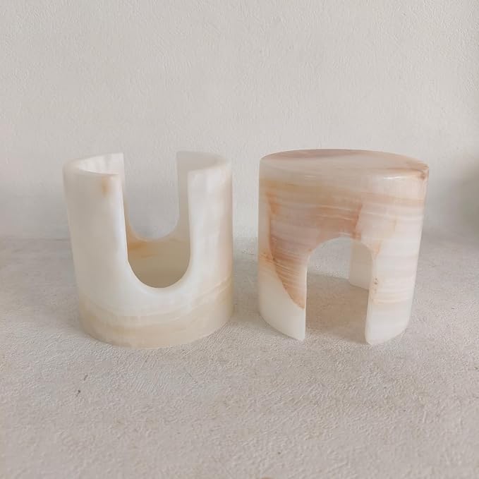 Natural Travertine Marble Sponge Holder, Stone Dish Drying Rack & Sink Organizer - Image 3