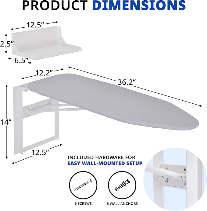 Ivation Wall-Mounted Ironing Board - Image 5