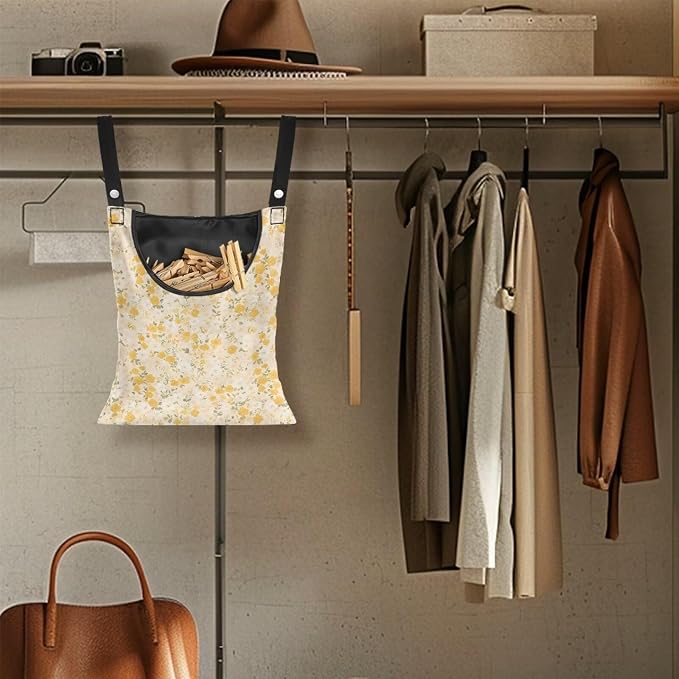 Clothes Pin Hanging Bag with Big Opening Storage Clothes Pins & Mini - Image 4