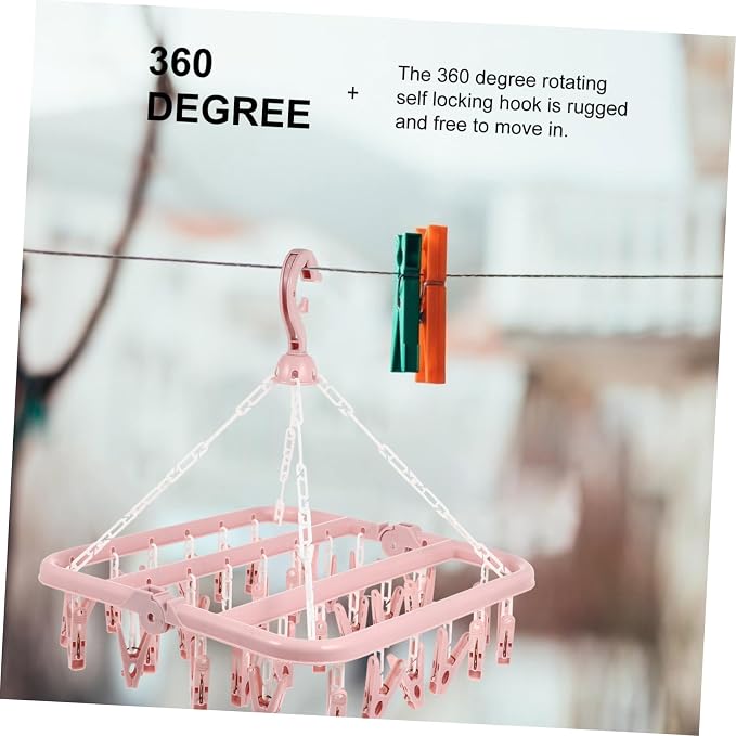 Foldable Drying Rack with Clips Space-Saving Laundry Hanger - Image 8