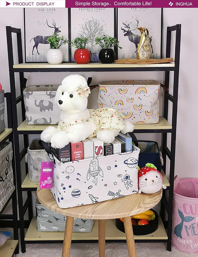 Rectangular Storage Basket Fabric Organizer Bin - Image 3