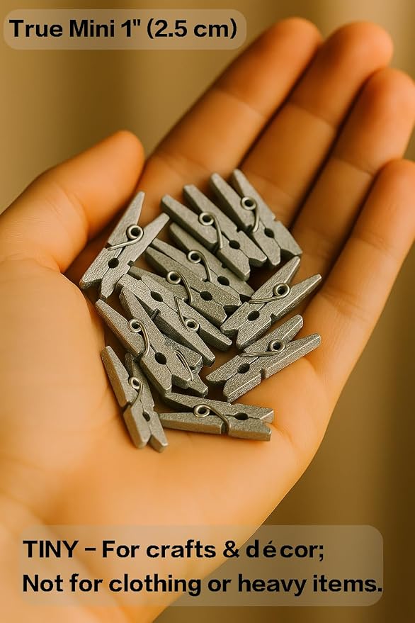 LWR CRAFTS Wooden Mini Clothespins 100 Per Pack 1" 2.5cm - Image 2