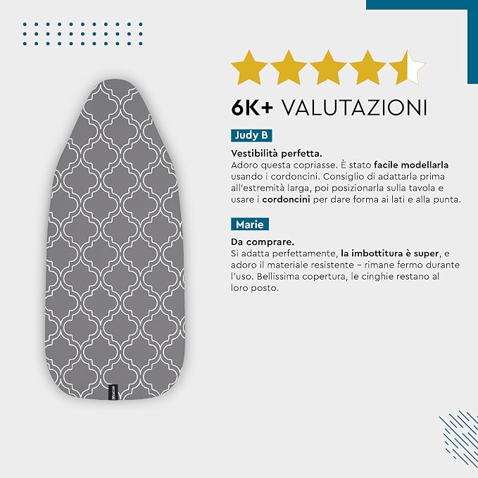 Encasa XO Ironing Board Cover and Pad 54"x18" - Image 5