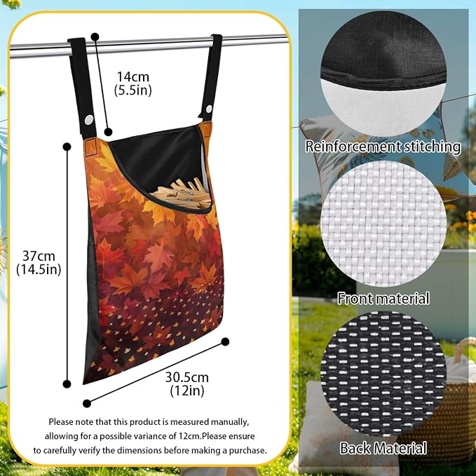 Maple Pin Collector Bag Dust-Proof Clothespin Bag Reusable Clothes Pin Hanging - Image 6