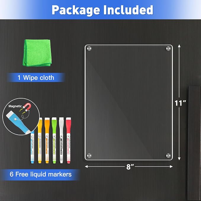 WALGLASS Fridge Acrylic Board, Dry Erase Board - Image 5
