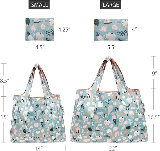 allydrew Large Foldable Tote Nylon Reusable Grocery Bag - Image 2