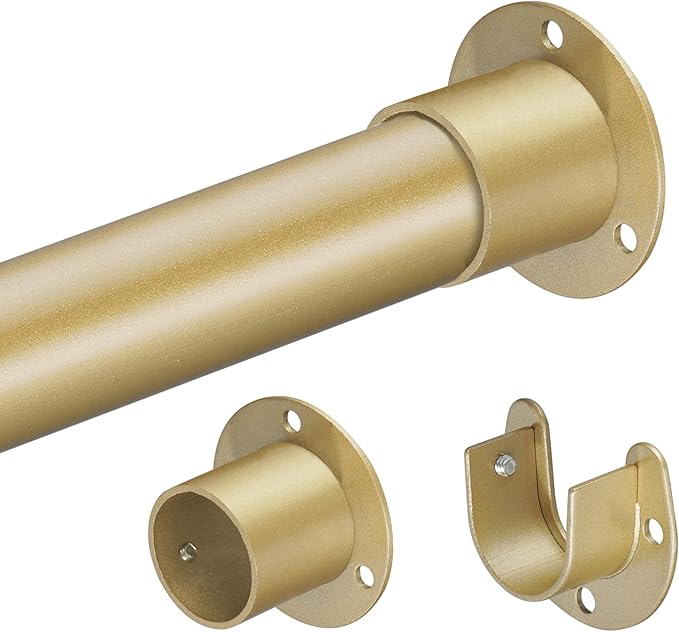 1.3 Inch Diameter Closet Rods for Hanging Clothes 17-28 Inch Adjustable by DwelSpire