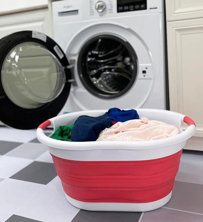 SAMMART 36L Collapsible Plastic Laundry Basket - Image 2