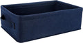 Small Storage Baskets Shelf Storage Baskets Navy Blue Fabric Storage Bin Narrow by KWLET