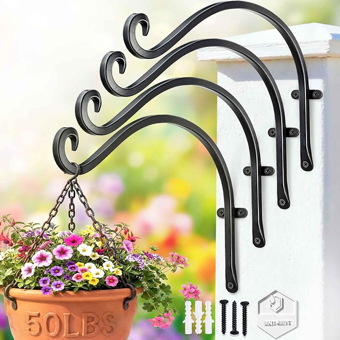 Hanging Plant Brackets Outdoor: 50lbs Weight Capacity by Lifyzoon