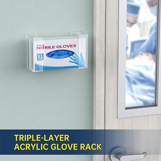 NiHome Clear Acrylic Wall Mount Glove Box Holder Tissue Box Dispenser - Image 2