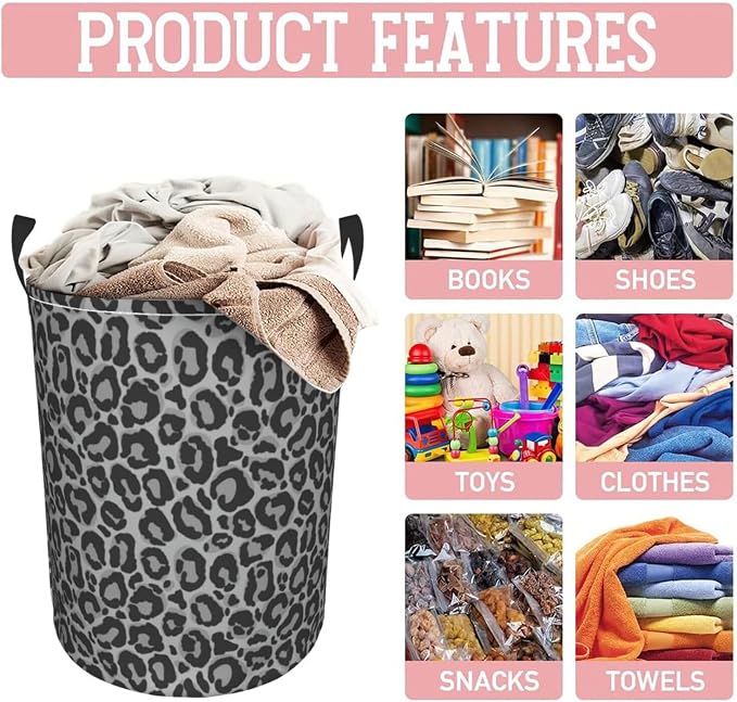 Leopard Cheetah Print Laundry Hamper Bag - Image 8