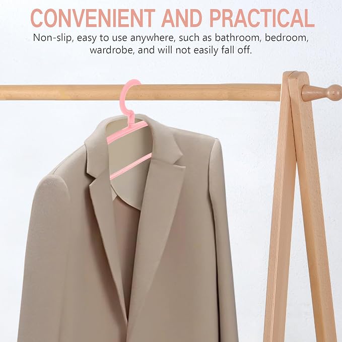 Housoutil Wide Thick Plastic Coat Hangers 10pcs Set Non-Slip Solid Rotatable - Image 9