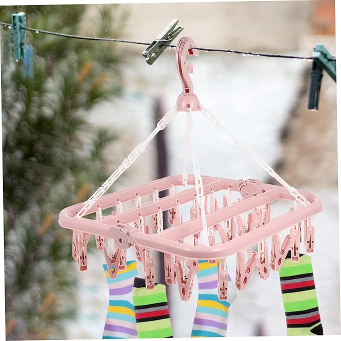 Strong Spring Clip Drying Rack Rotating Self-Locking Hanger Space-Saving - Image 8