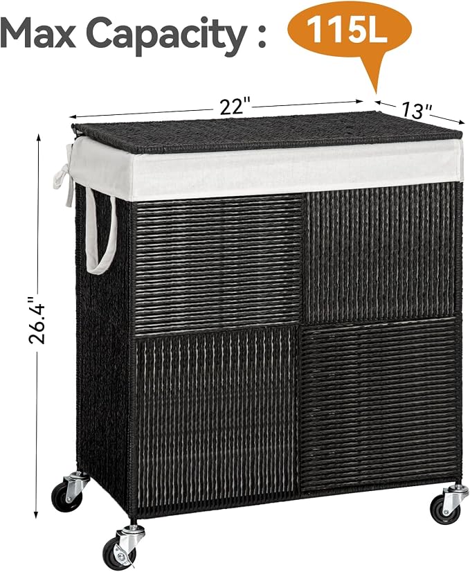 WOWLIVE Double Laundry Hamper - Image 4