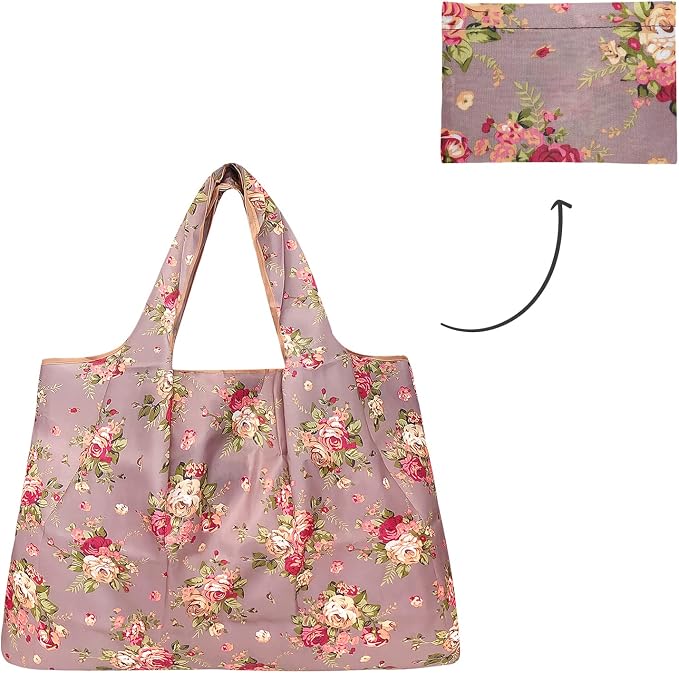 allydrew Large Foldable Tote Nylon Reusable Grocery Bag - Image 5