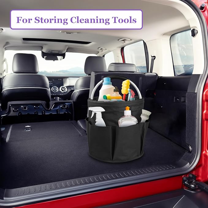 17L Cleaning Caddy with Handle and 6 Pockets, Foldable Cleaning Supply Caddy - Image 8