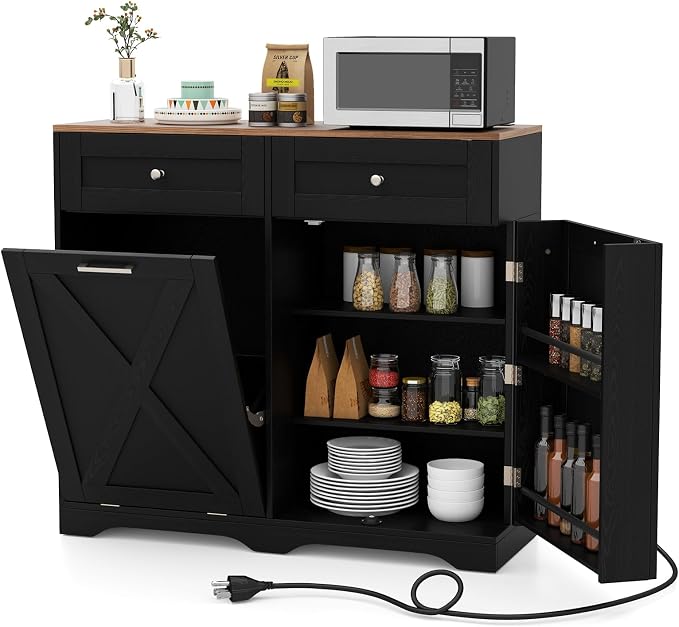 LOKO Tilt Out Trash Can Cabinet, Kitchen Island by LOKO