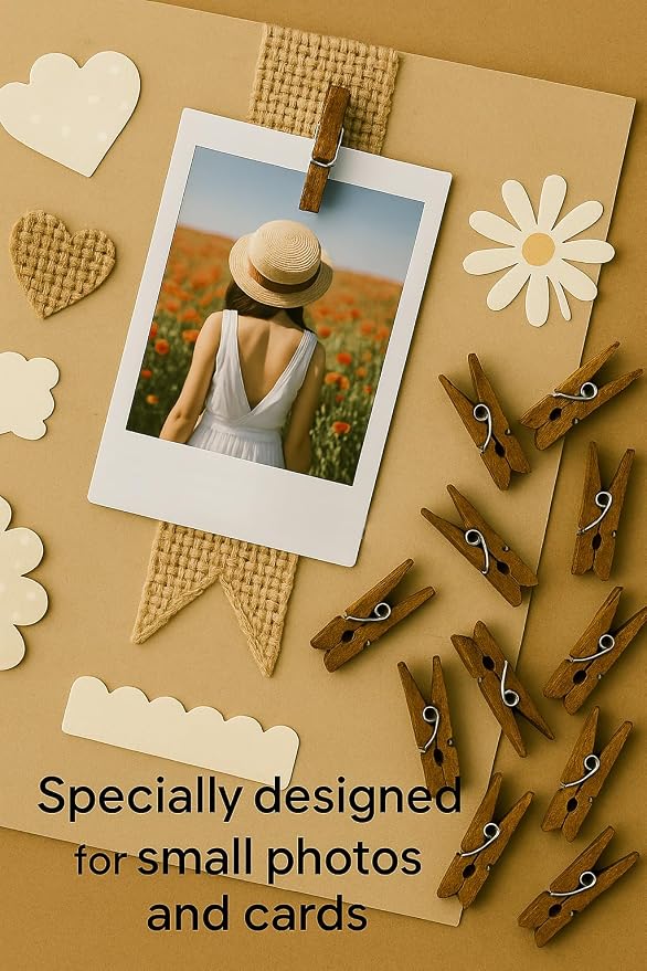 LWR CRAFTS Wooden Mini Clothespins 100 Per Pack 1" 2.5cm - Image 10