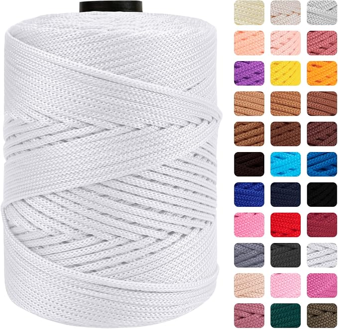 CAMAL Polypropylene Cord 3mm 185 Yards Colorful Polyester Yarn Handmade by CAMAL