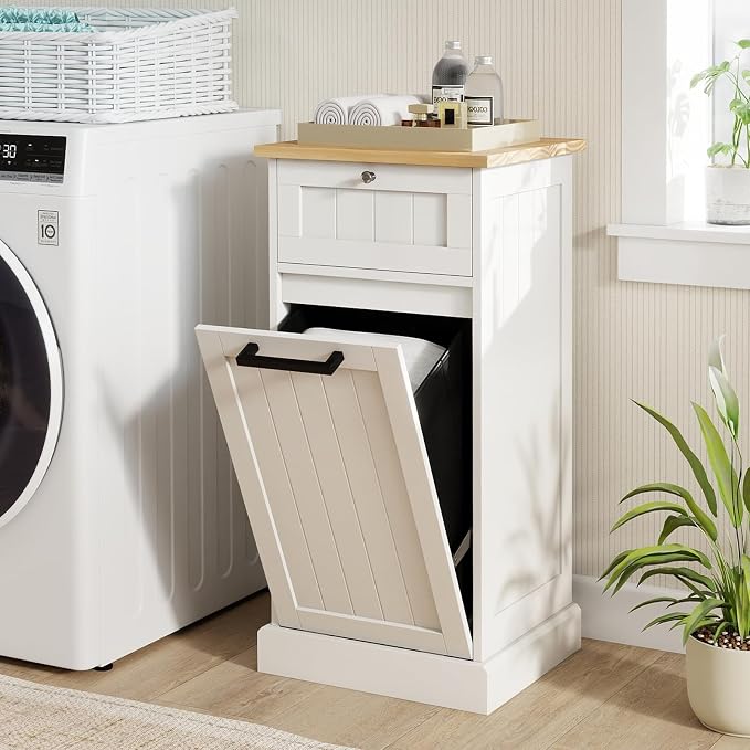 Giantex Tilt Out Laundry Hamper Cabinet, Bathroom Storage Cabinet by Giantex