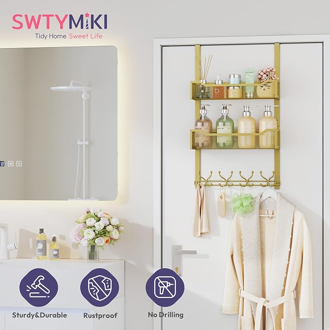 SWTYMIKI Over The Door Hooks Organizer - Image 4