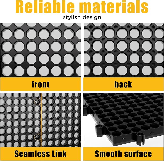 6 Black Plastic Peg Board Set Contains 200 Accessories, High Load-Bearing - Image 3