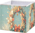 senya Large Storage Bins Christmas Wreath Red Green Collapsible Foldable by senya