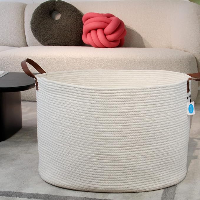 Casaphoria Extra Large Woven Cotton Rope Storage Basket - Image 6