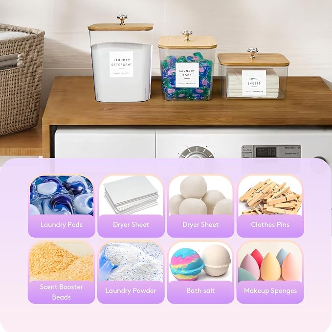4 Pack Laundry Pod Containers and Dryer Sheet Holder - Image 5