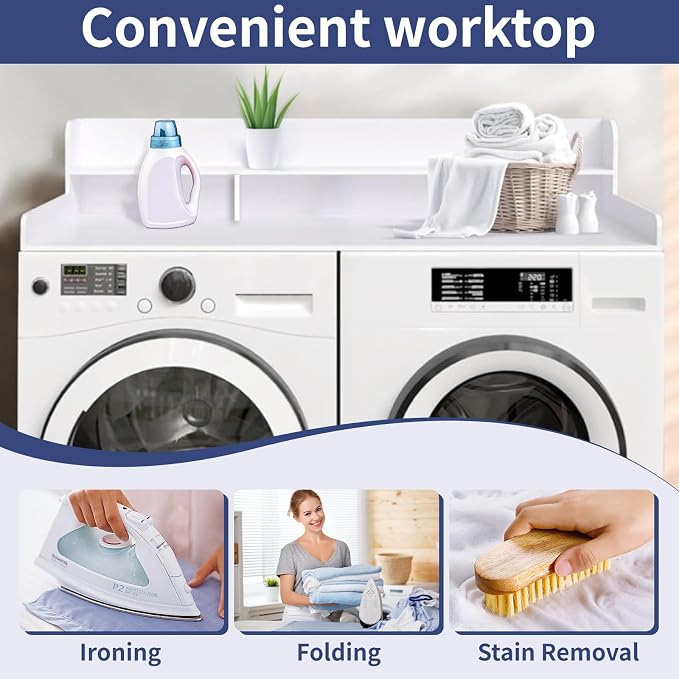 Washer Dryer Countertop with Shelf, Double Layer Organizer - Image 6
