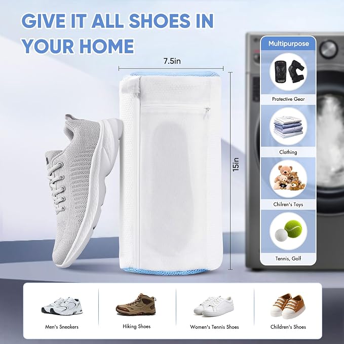 Shoe Washing Machine Bag w/Shoe Trees to Prevent Deformation - Image 7