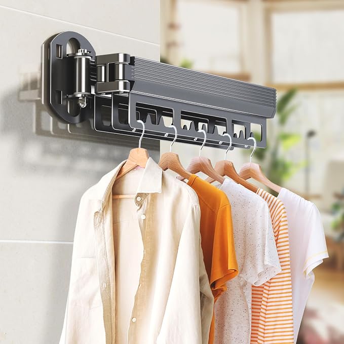 Clothes Drying Rack Wall Mounted, Expandable Drying Rack Clothing, Laundry - Image 5