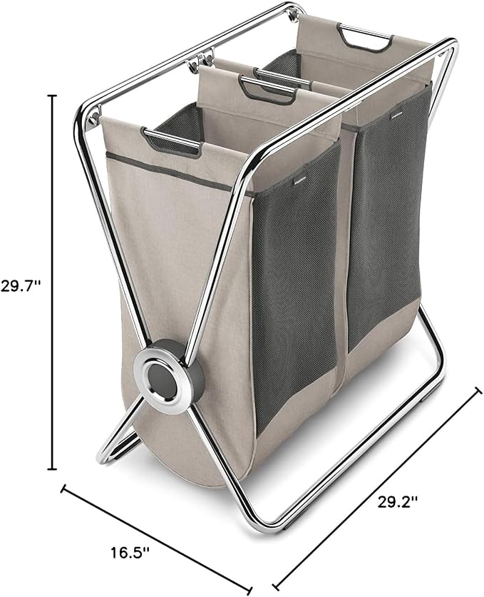 simplehuman double x-frame laundry hamper, 100% recycled polyester removable - Image 8