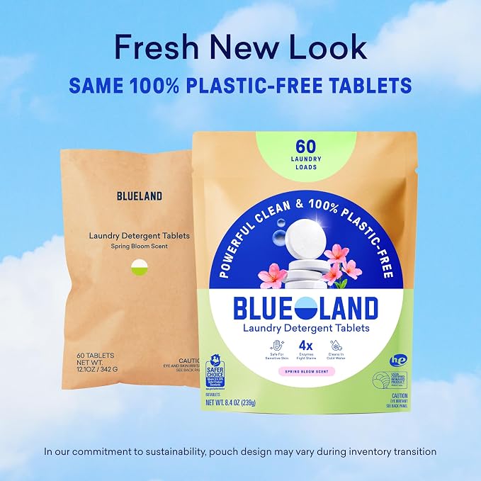 BLUELAND Laundry Detergent Tablets, Spring Bloom Scent, Plastic-Free - Image 10