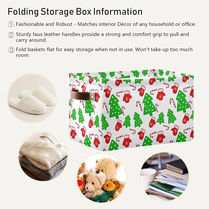 Christmas Tree and Gloves Storage Bin Storage Basket Dirty Clothes Sundries - Image 5