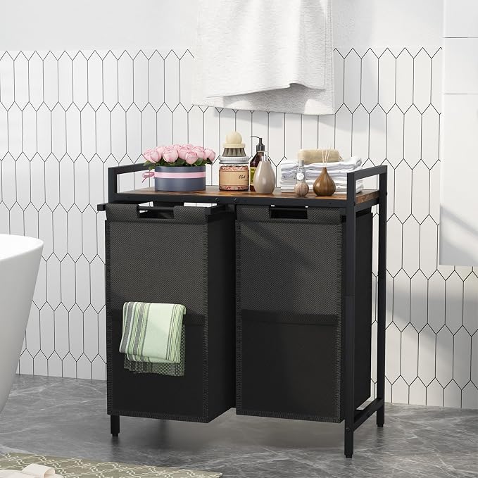 Laundry Hamper, double Laundry Basket, Laundry Sorter - Image 5