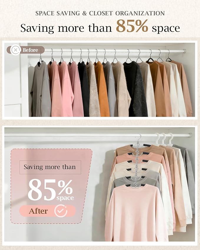 Clothes Hangers Space Saving Shirt Hangers, Non Slip 6 Layer Detachable Foam - Image 4