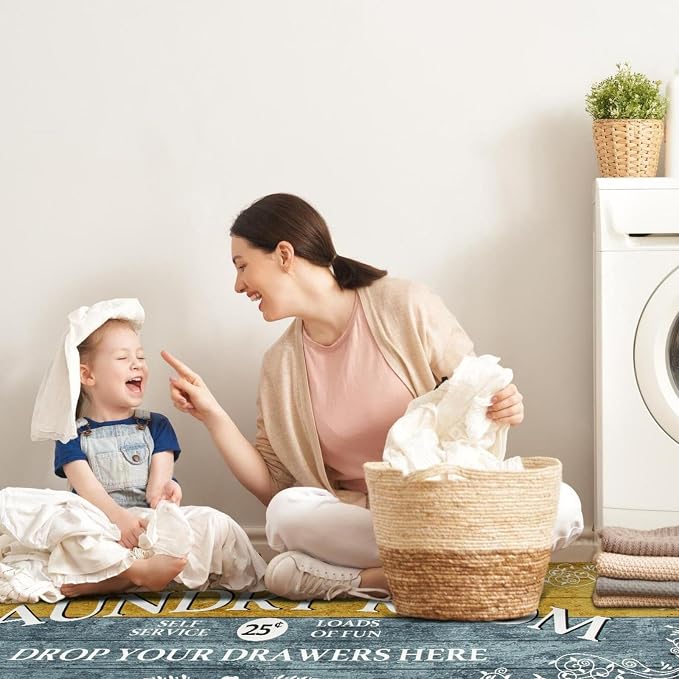 Lahome Remi Farmhouse Laundry Room Rug Runner 20"x59" Laundry Rugs and Mats - Image 3