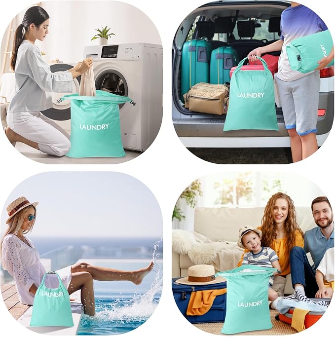 2 Pack Travel Laundry Bag, Nylon Washing Bags - Image 5