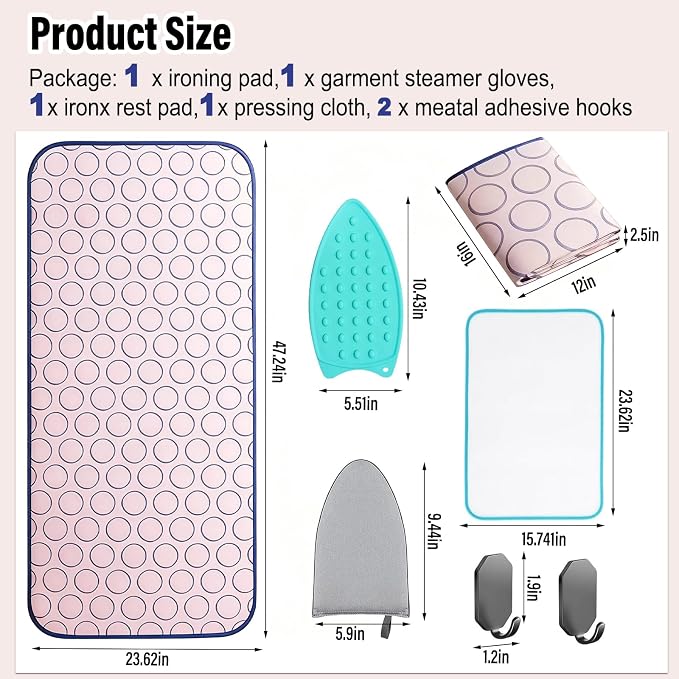 Portable Ironing Mat Thick Heat-Resistant Anti-Slip Ironing Blanket Pad - Image 6